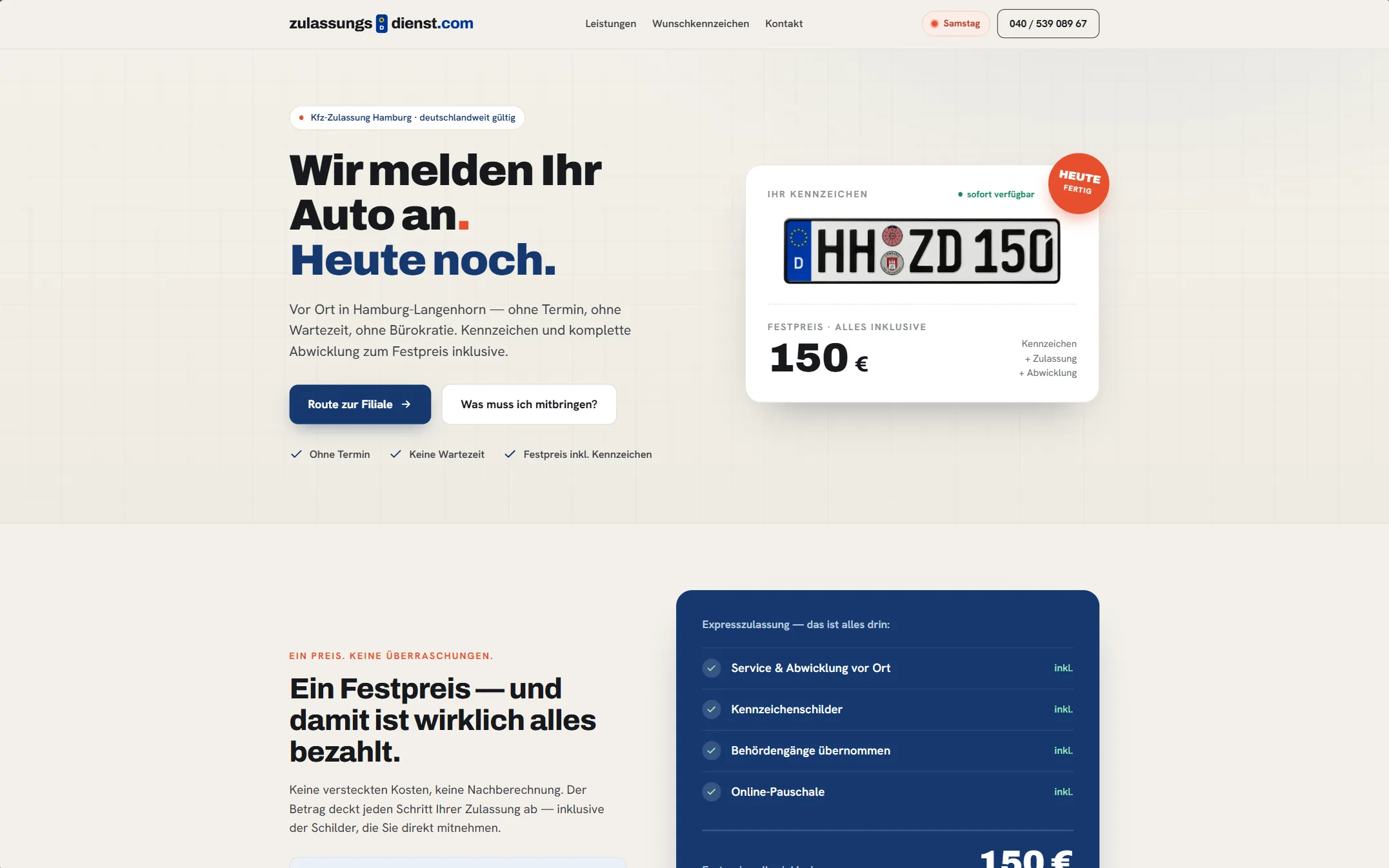 Website-Referenz: Zulassungsdienst Hamburg